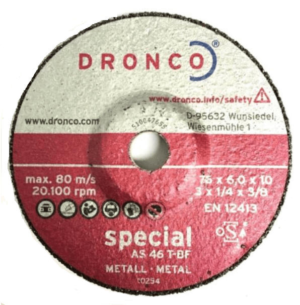 Dronco Mini Grinding Discs AS 46 T 76 x 6 x 10