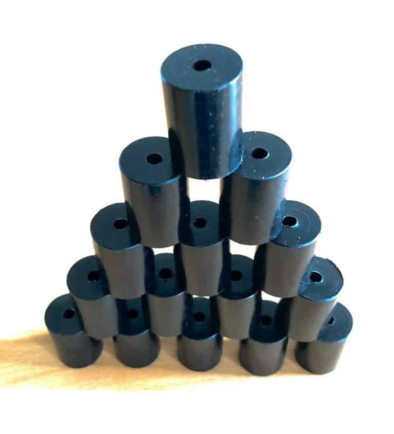 Custom length Spacers in hard plastic in sets of 2