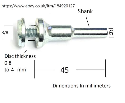 Pferd Mandrel BO 6 mm / 3/8 inch   for Die Grinder 0 – 4 mm thickness