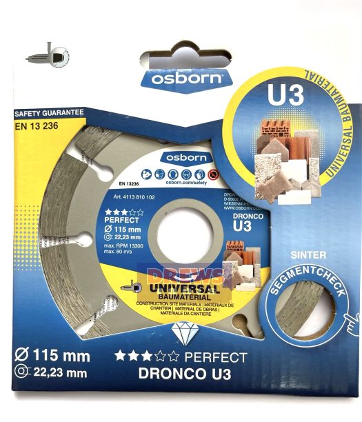 Osborn Diamond Cutting Disc U3 115 x 3 x 22.2mm