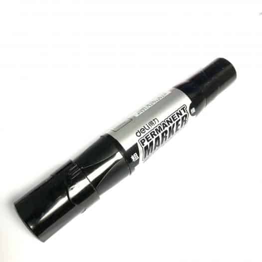 Deli 6893  Twin Permanent Marker Pen [Black]
